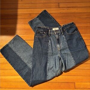 Abercrombie & Fitch The Loose High Rise Two-Tone Jeans